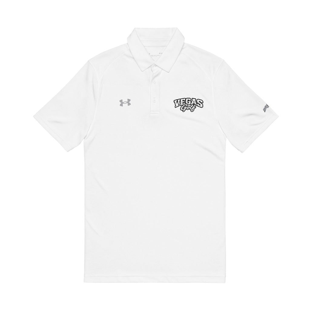 Vegas Golf Black Embroidered  Under Armour Polo — Classic Performance Golf Shirt