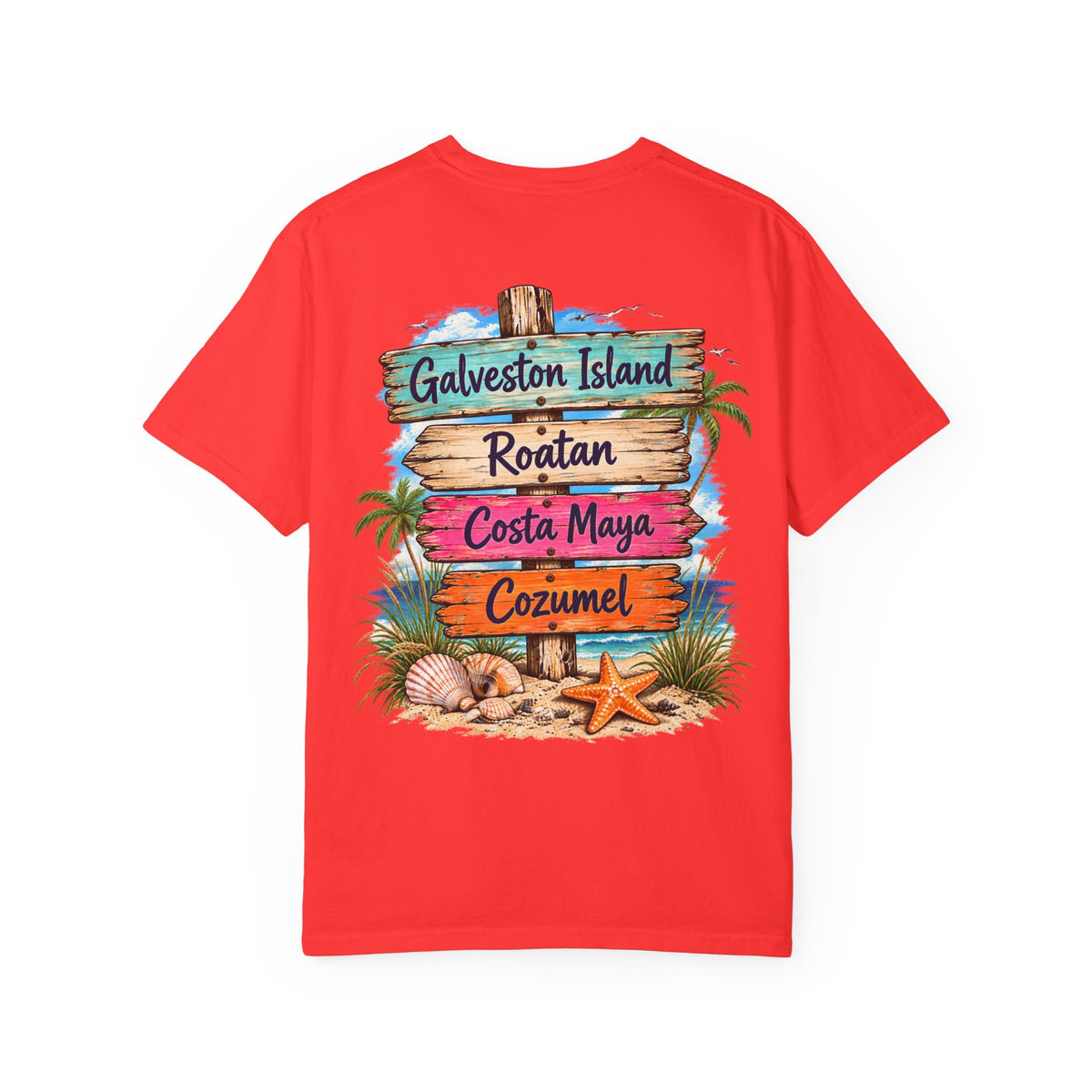 Western Caribbean List from Galveston Unisex Garment-Dyed T-shirt