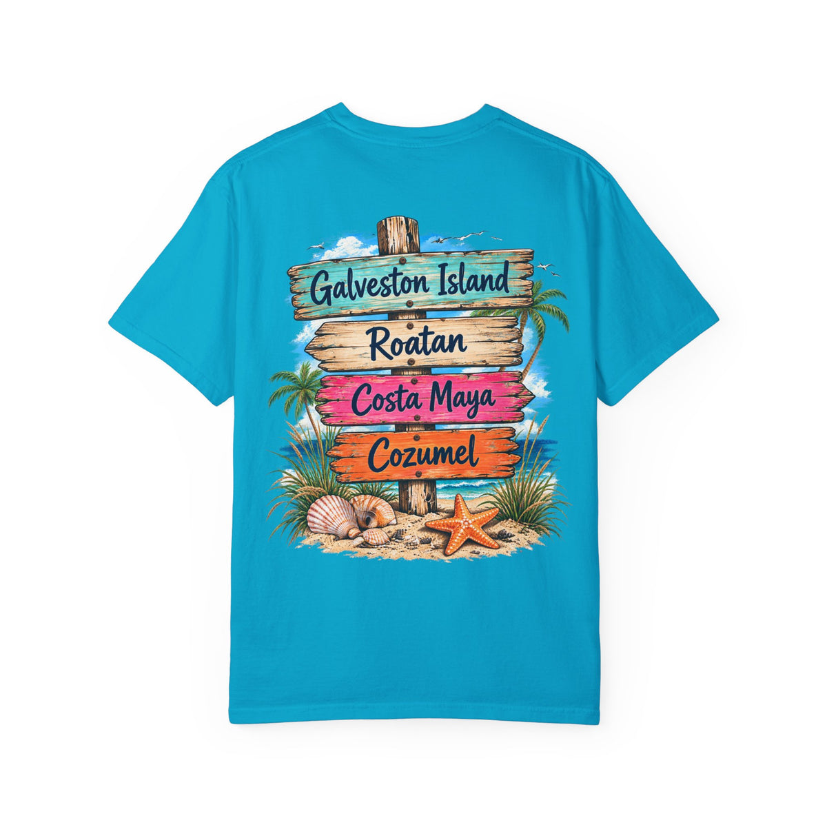 Western Caribbean List from Galveston Unisex Garment-Dyed T-shirt