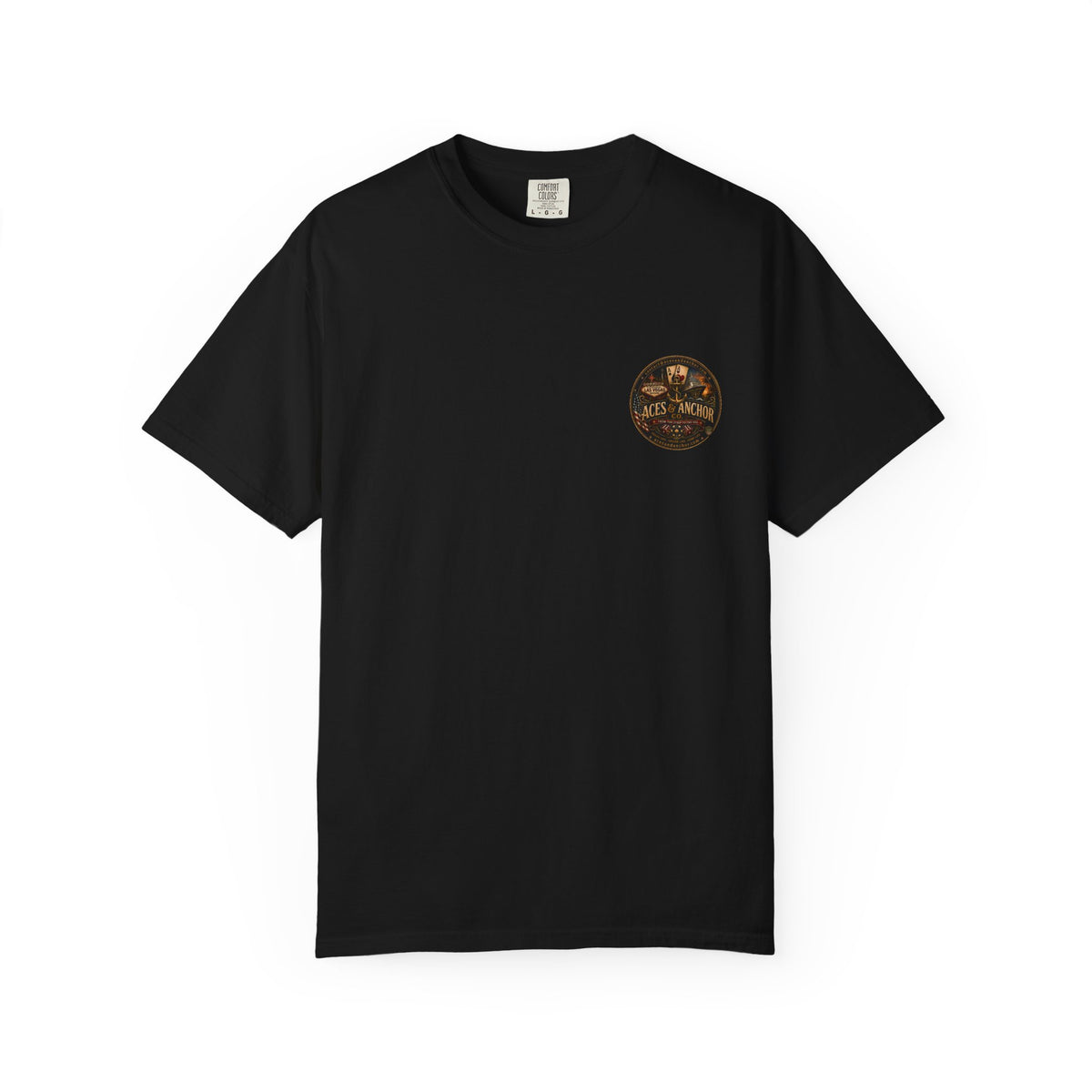 Aces & Anchor Black QR Code Unisex Garment-Dyed T-Shirt