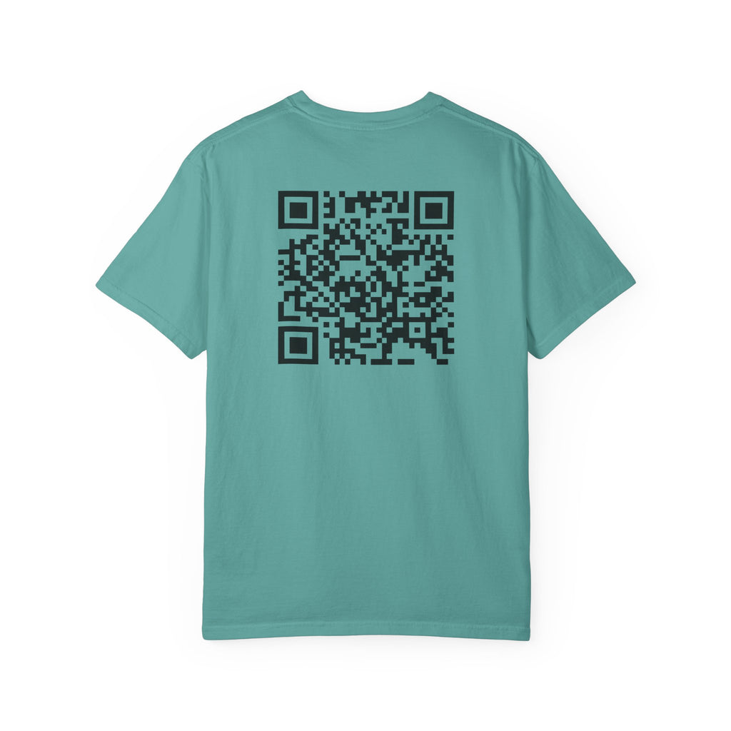 Aces & Anchor Black QR Code Unisex Garment-Dyed T-Shirt