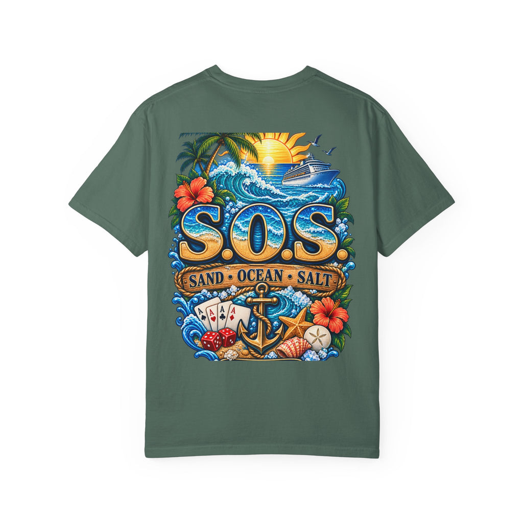 S.O.S. SALT OCEAN SEA Unisex Garment-Dyed T-Shirt
