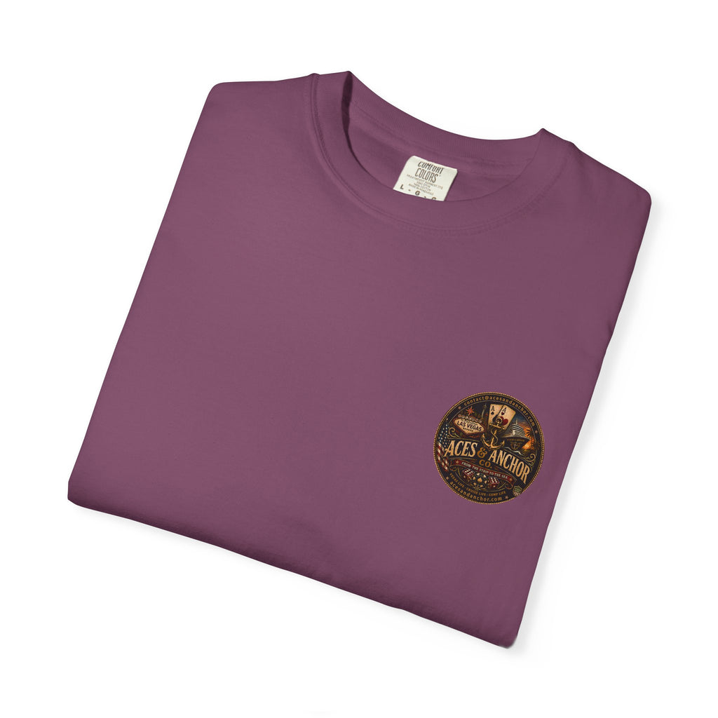 Aces & Anchor Black QR Code Unisex Garment-Dyed T-Shirt
