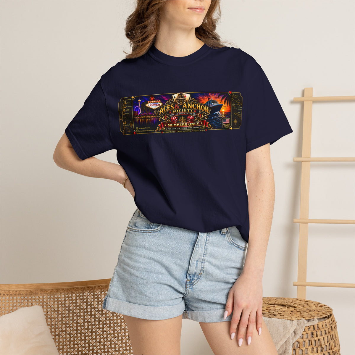 Aces & Anchor Society Logo Unisex Garment-Dyed T-shirt