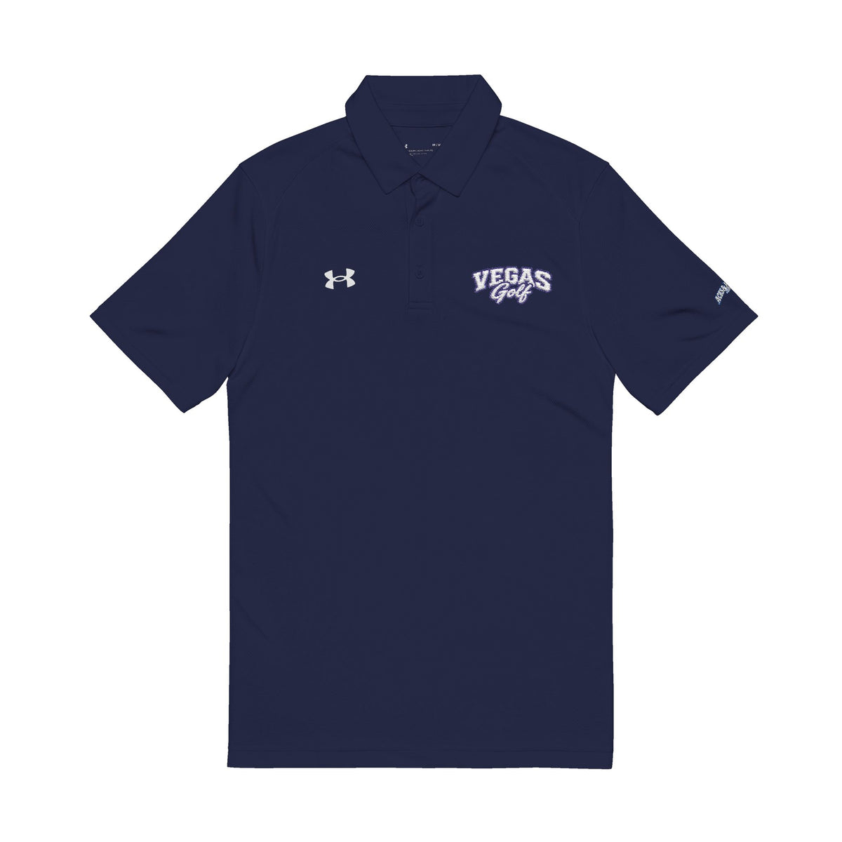 Vegas Golf Blue Embroidered  Under Armour Polo — Classic Performance Golf Shirt