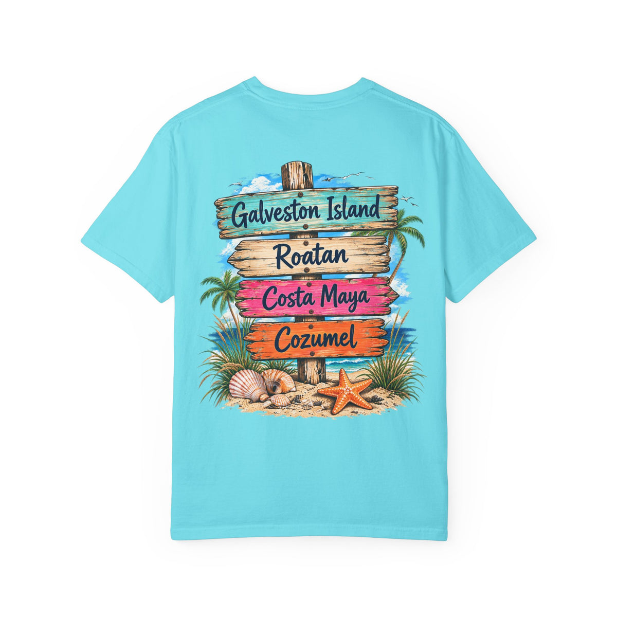 Western Caribbean List from Galveston Unisex Garment-Dyed T-shirt