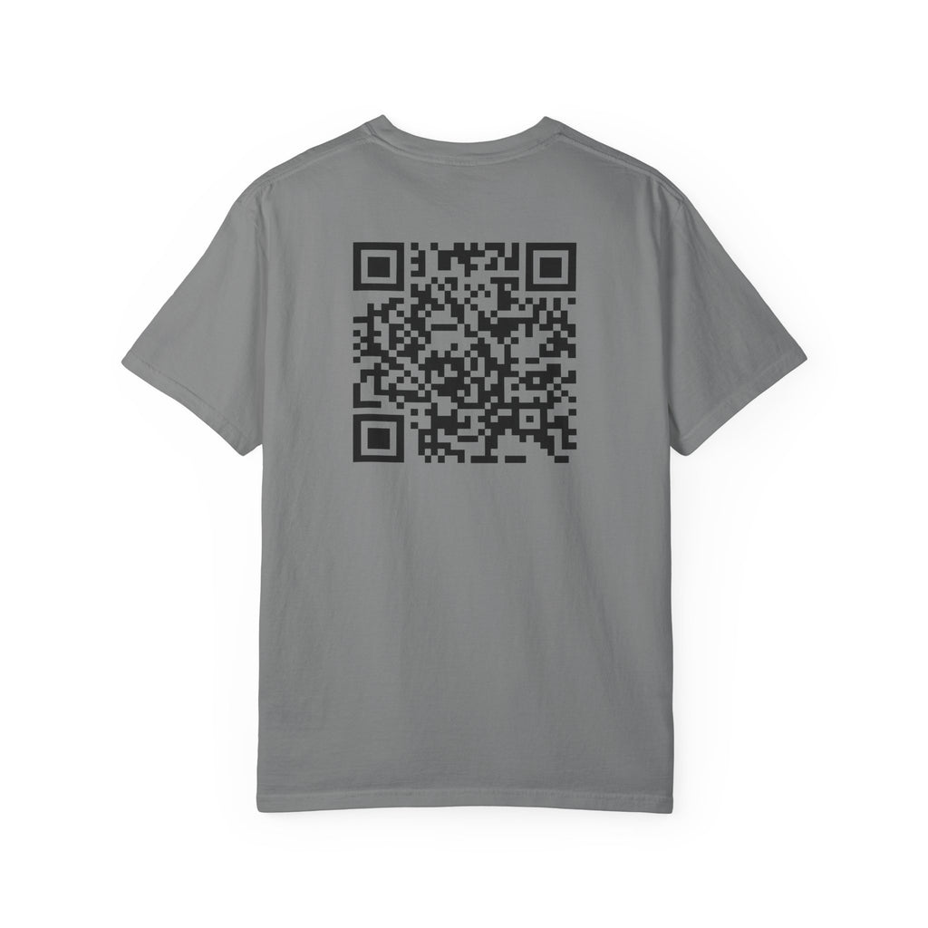 Aces & Anchor Black QR Code Unisex Garment-Dyed T-Shirt