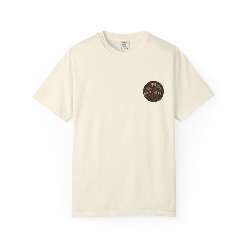 Aces & Anchor Black QR Code Unisex Garment-Dyed T-Shirt