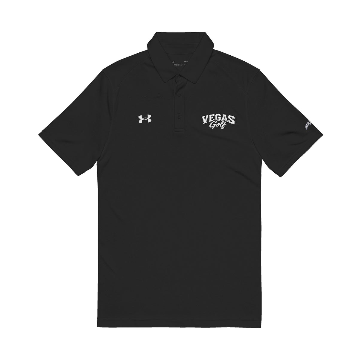 Vegas Golf Black Embroidered  Under Armour Polo — Classic Performance Golf Shirt