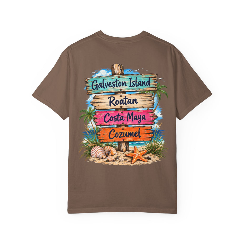 Western Caribbean List from Galveston Unisex Garment-Dyed T-shirt