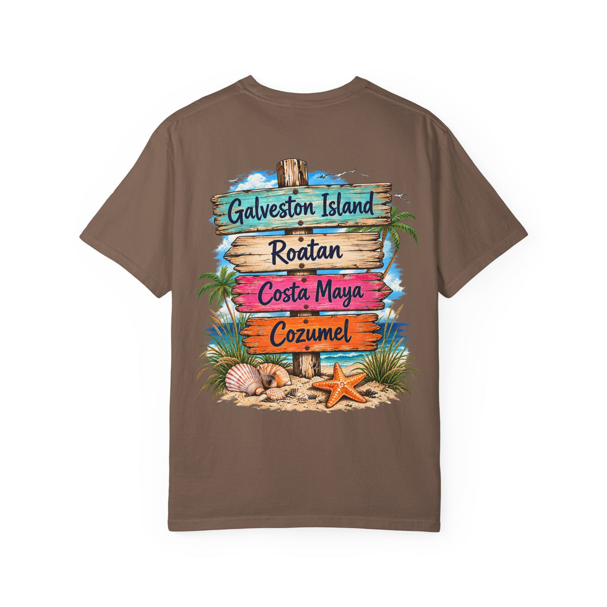 Western Caribbean List from Galveston Unisex Garment-Dyed T-shirt