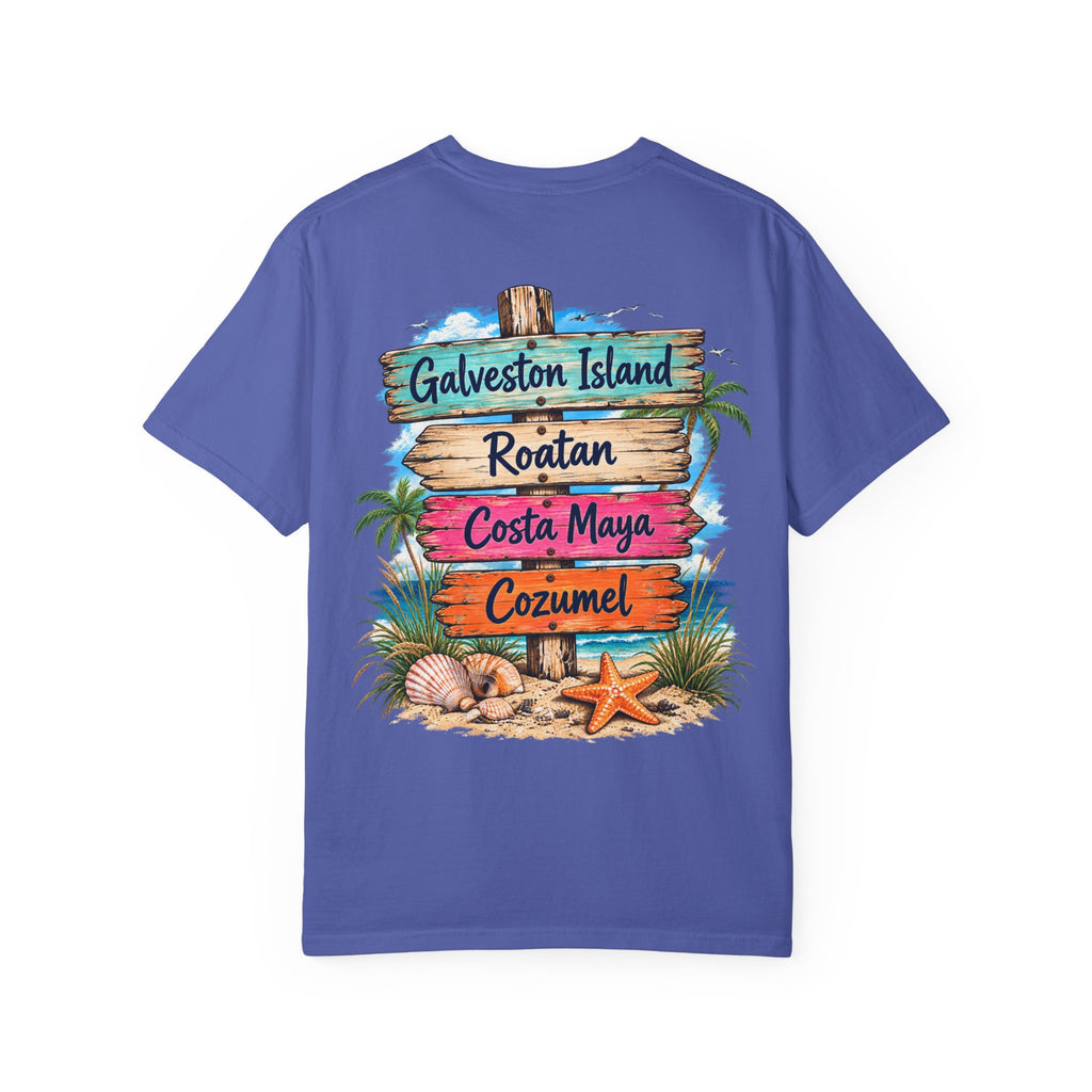 Western Caribbean List from Galveston Unisex Garment-Dyed T-shirt