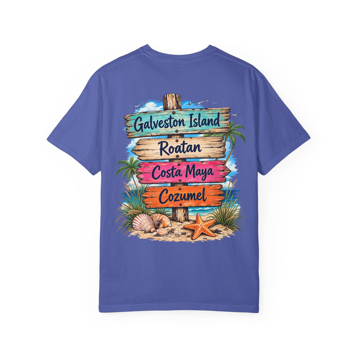 Western Caribbean List from Galveston Unisex Garment-Dyed T-shirt