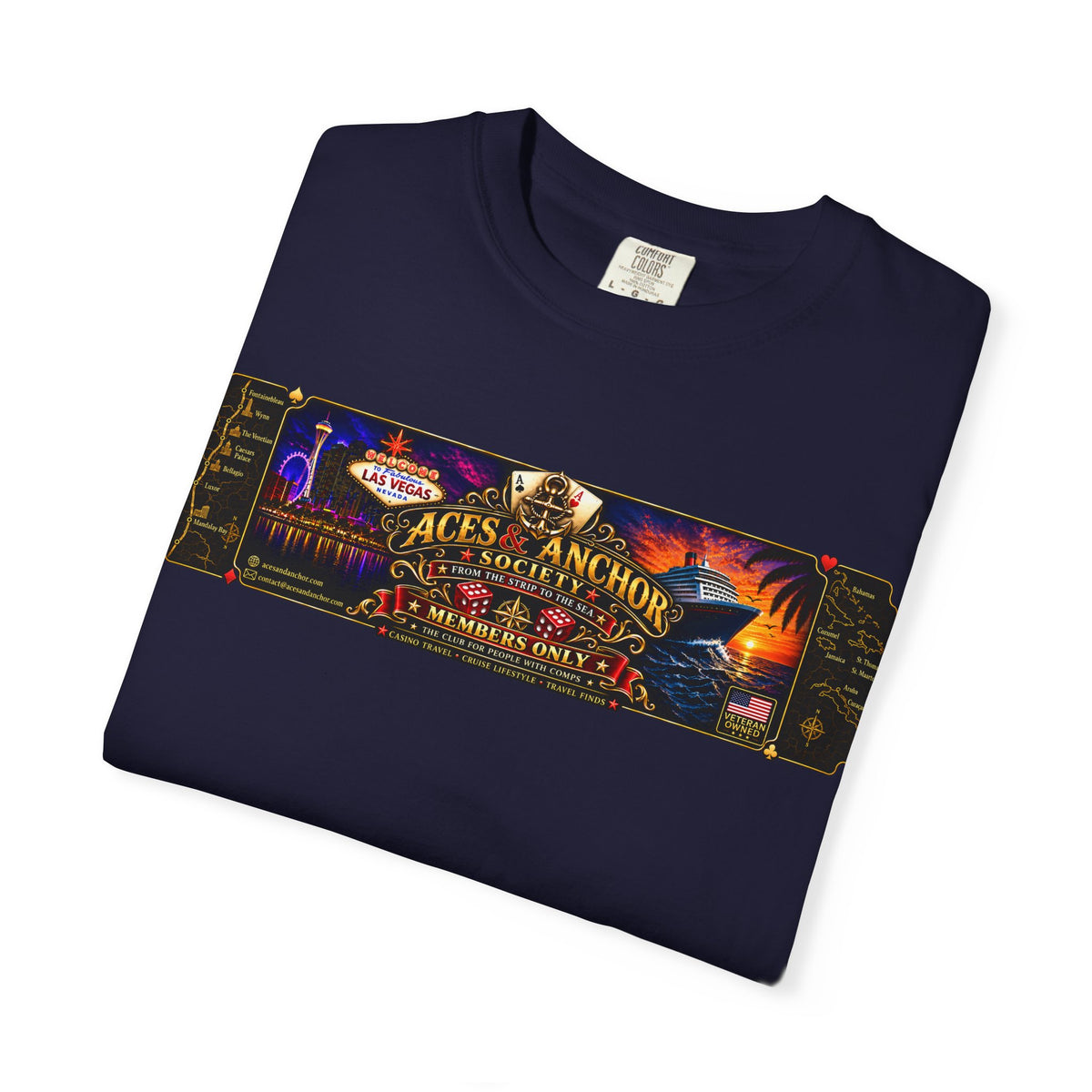 Aces & Anchor Society Logo Unisex Garment-Dyed T-shirt