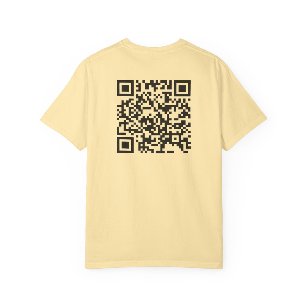 Aces & Anchor Black QR Code Unisex Garment-Dyed T-Shirt