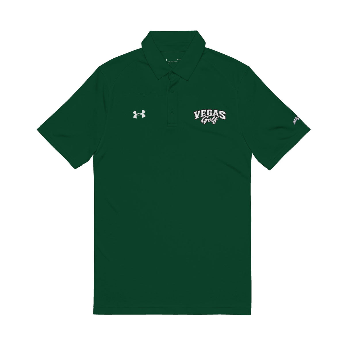Vegas Golf Black Embroidered  Under Armour Polo — Classic Performance Golf Shirt