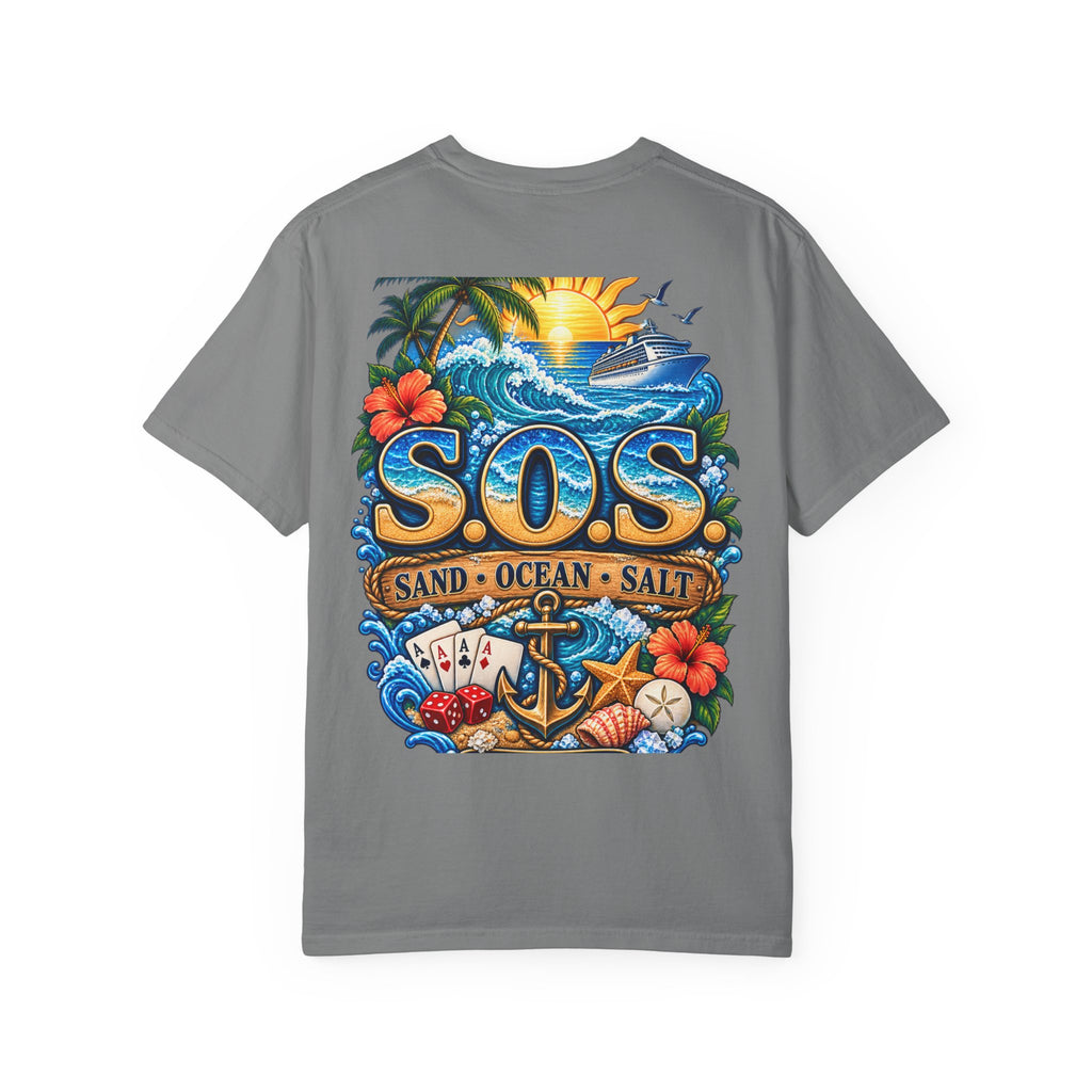 S.O.S. SALT OCEAN SEA Unisex Garment-Dyed T-Shirt