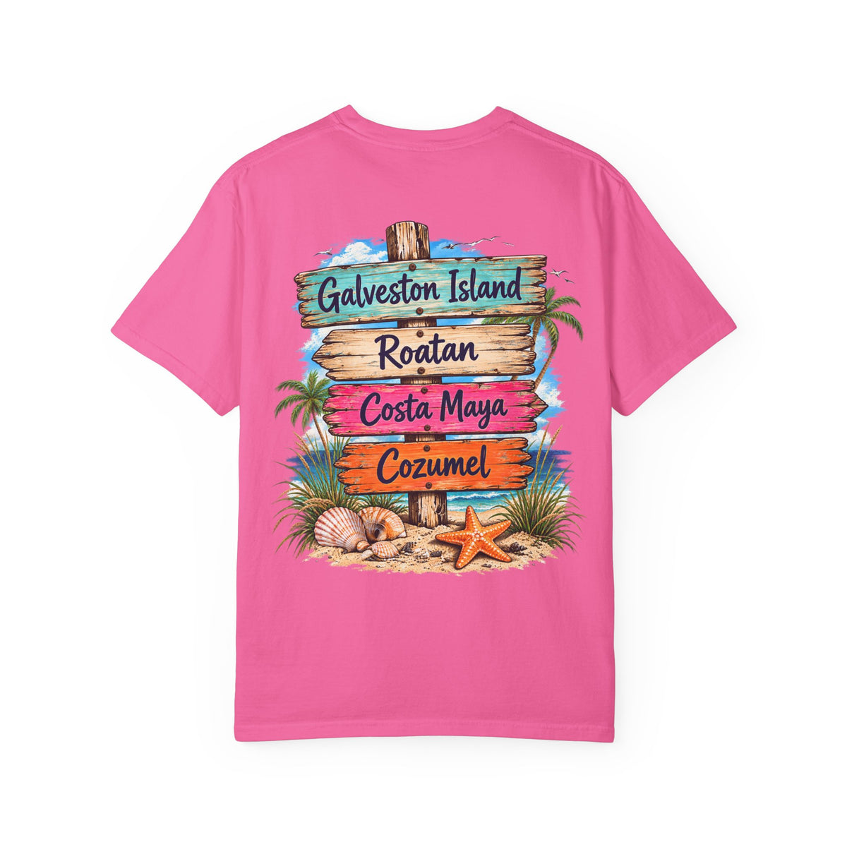 Western Caribbean List from Galveston Unisex Garment-Dyed T-shirt