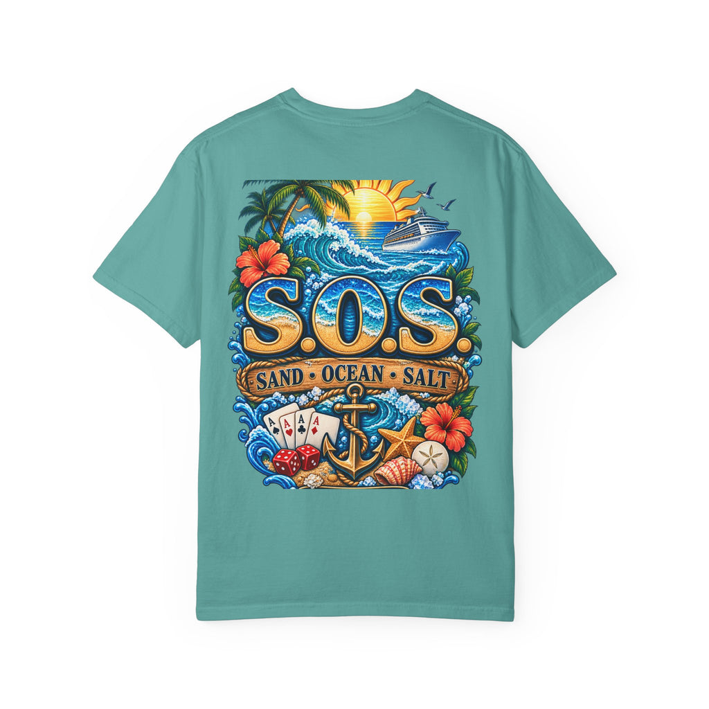 S.O.S. SALT OCEAN SEA Unisex Garment-Dyed T-Shirt