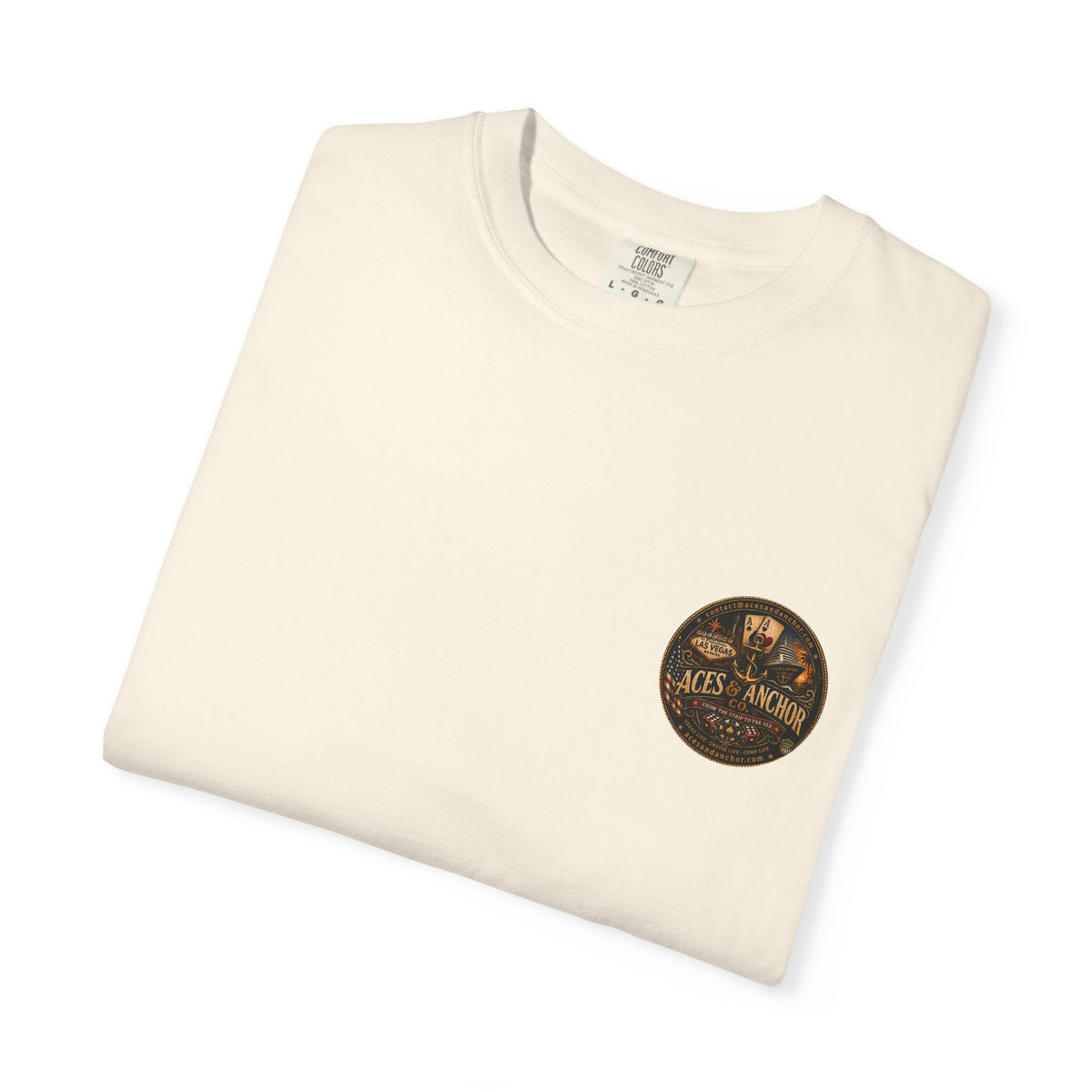 Aces & Anchor Black QR Code Unisex Garment-Dyed T-Shirt