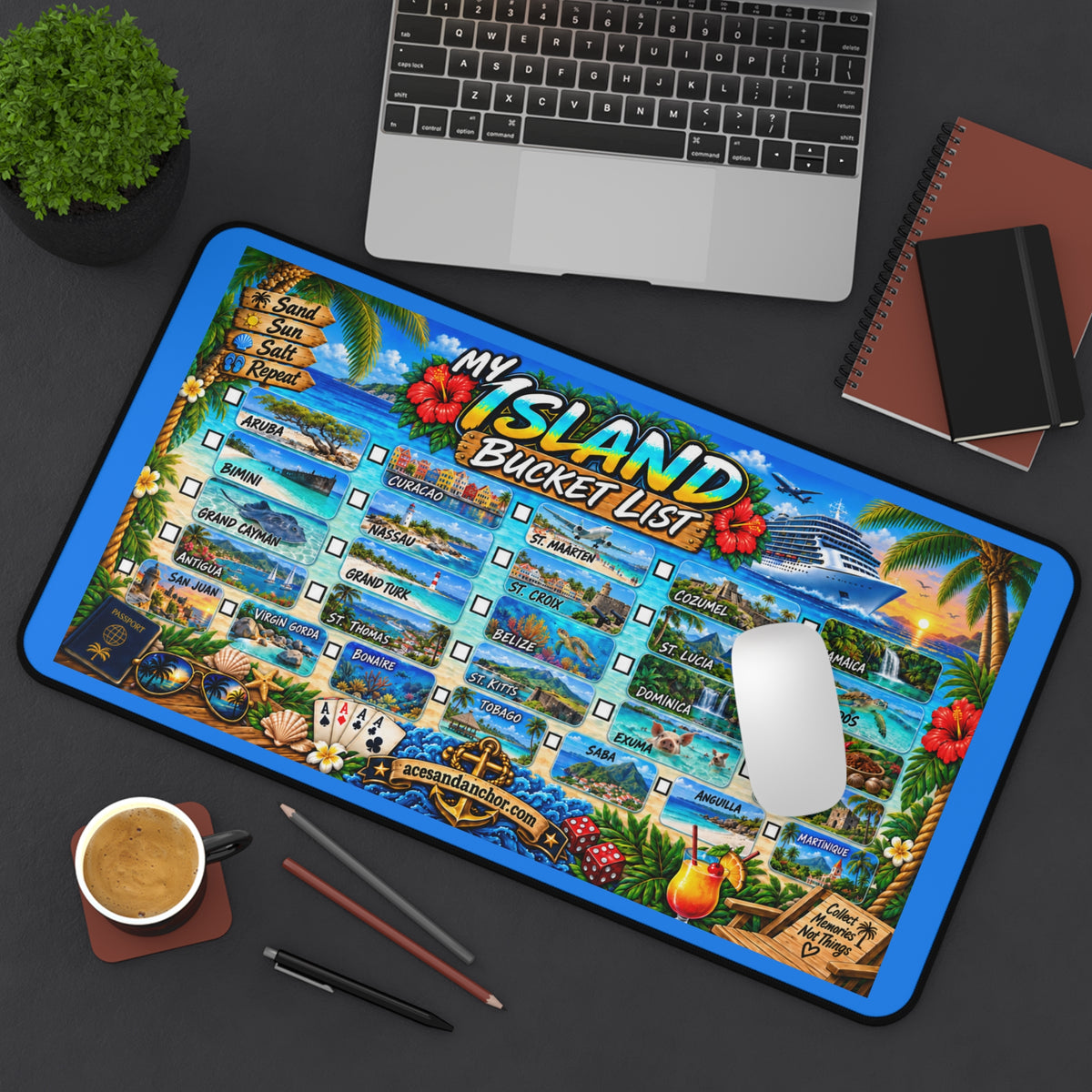 Caribbean Islands Bucket List Desk Mat product image 4