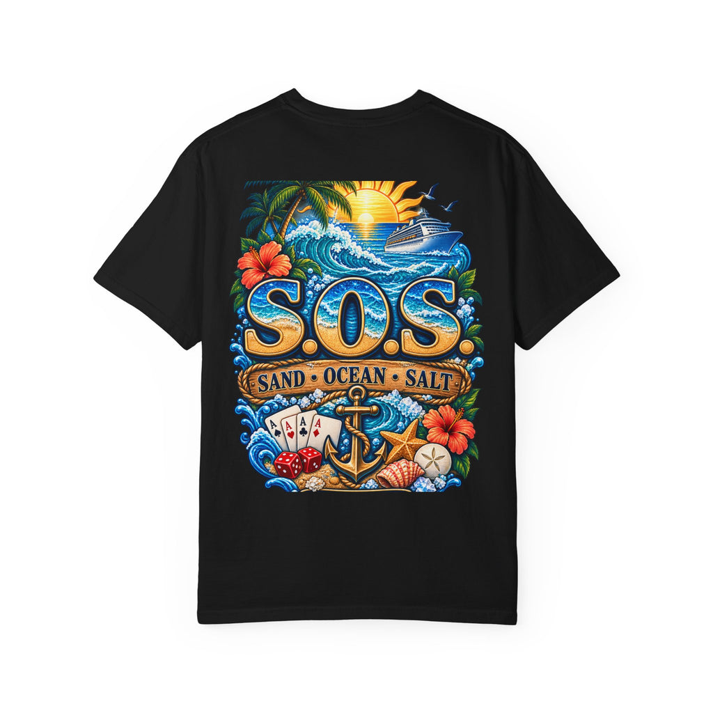 S.O.S. SALT OCEAN SEA Unisex Garment-Dyed T-Shirt