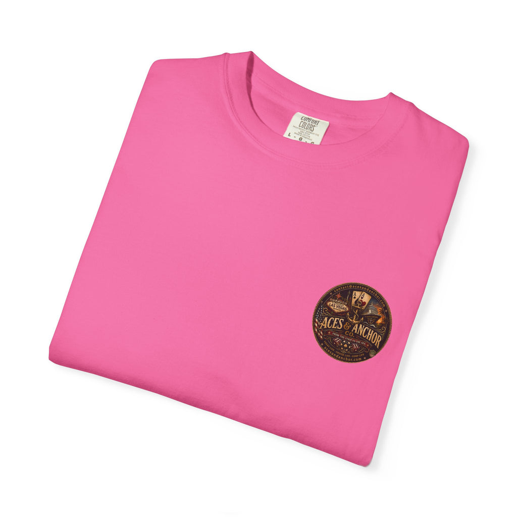 Aces & Anchor Black QR Code Unisex Garment-Dyed T-Shirt