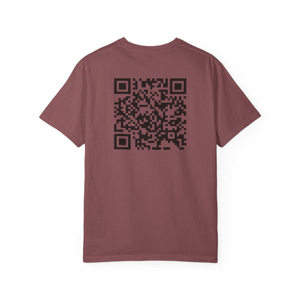Aces & Anchor Black QR Code Unisex Garment-Dyed T-Shirt