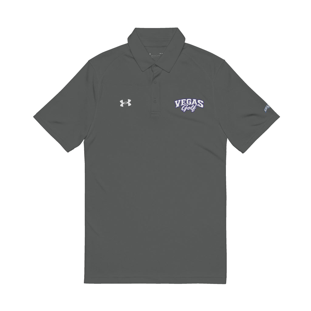 Vegas Golf Blue Embroidered  Under Armour Polo — Classic Performance Golf Shirt