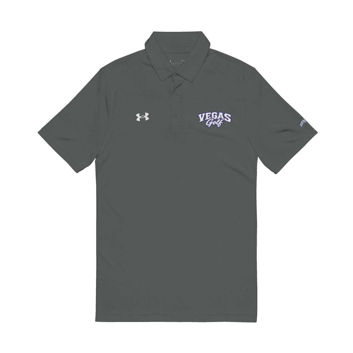 Vegas Golf Blue Embroidered  Under Armour Polo — Classic Performance Golf Shirt