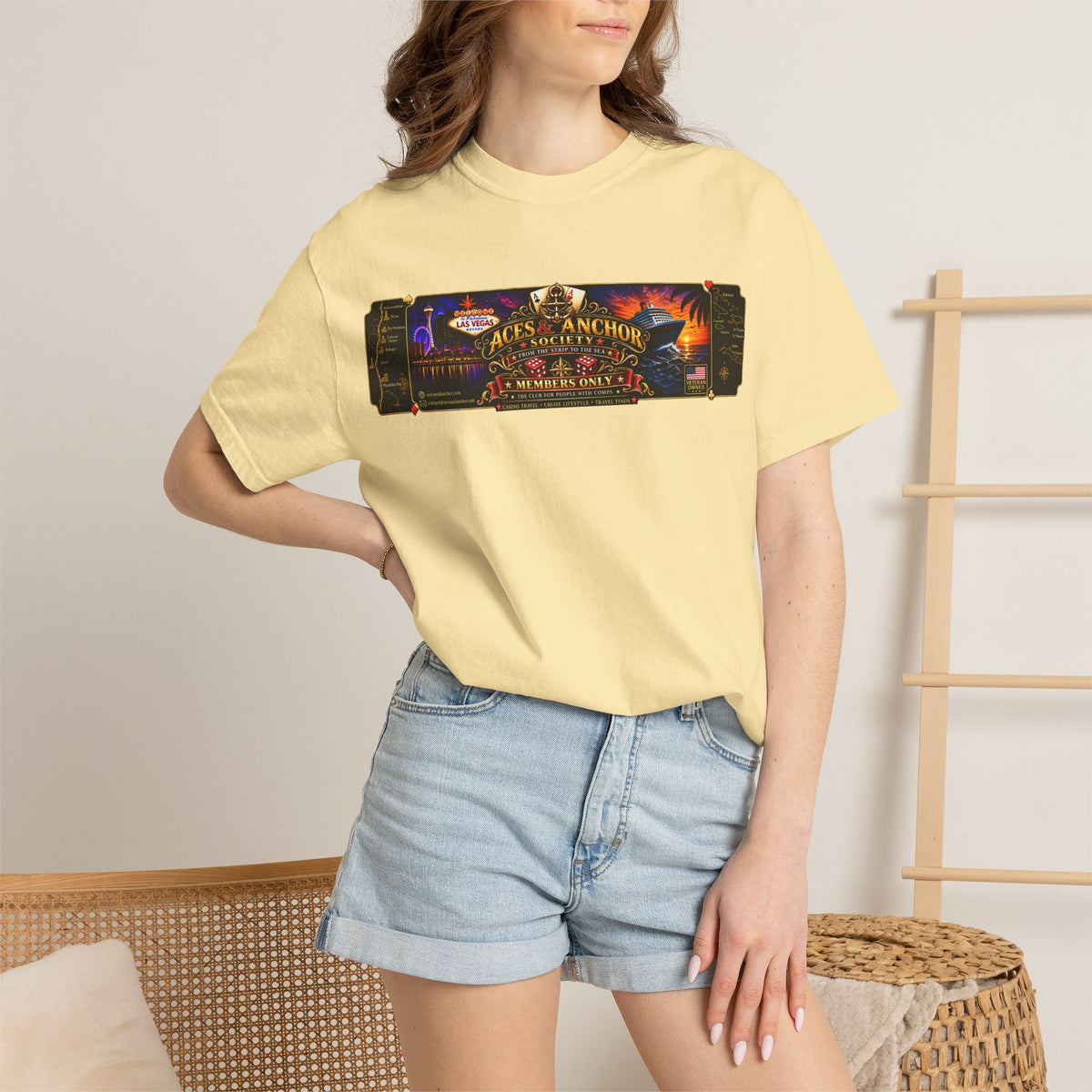 Aces & Anchor Society Logo Unisex Garment-Dyed T-shirt