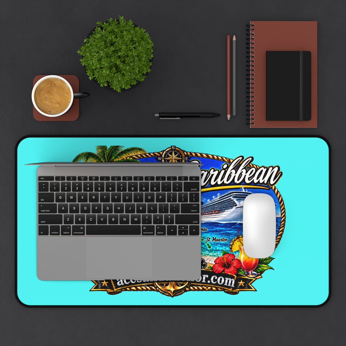 I Love the Caribbean Desk Mat product image 3