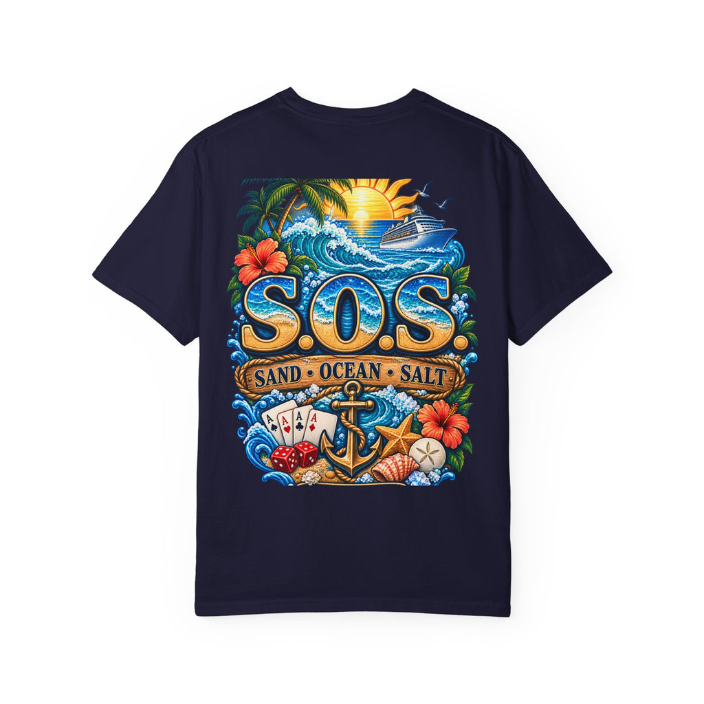 S.O.S. SALT OCEAN SEA Unisex Garment-Dyed T-Shirt