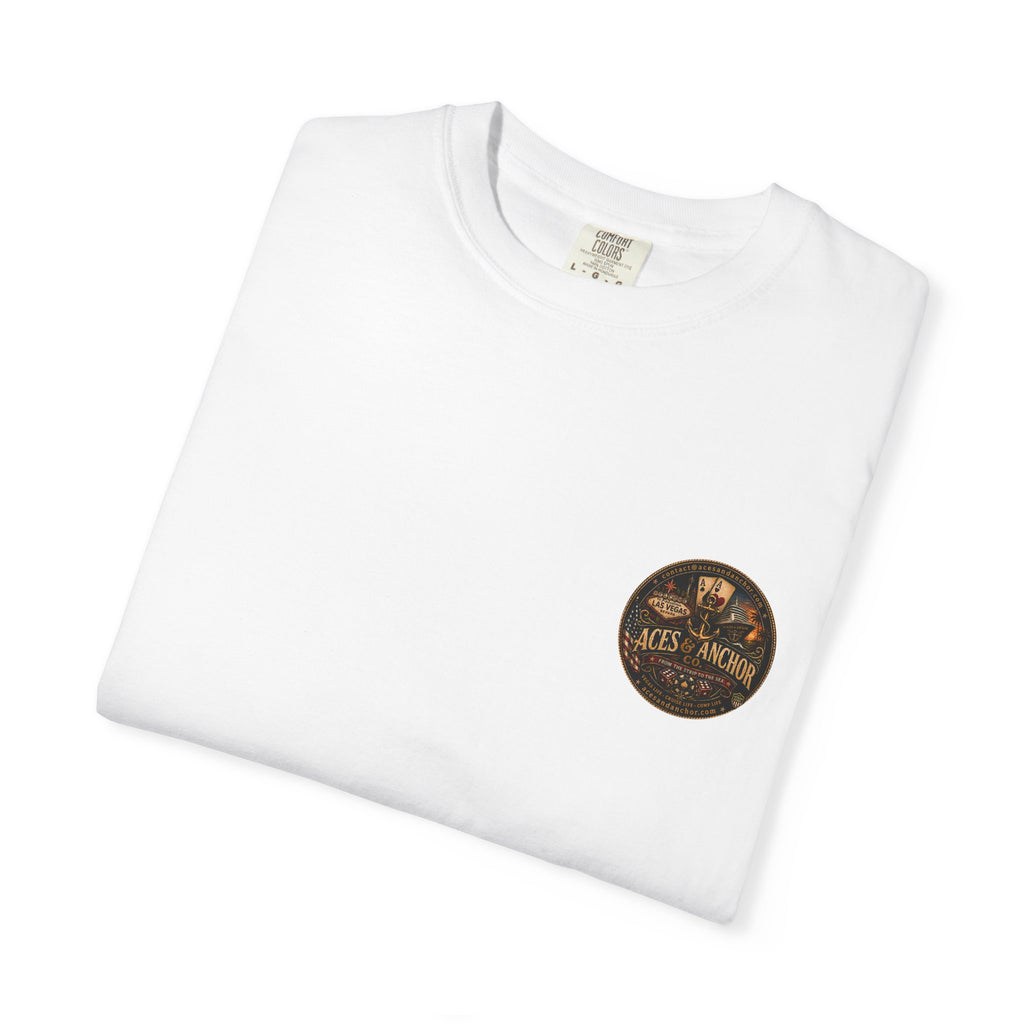 Aces & Anchor Black QR Code Unisex Garment-Dyed T-Shirt