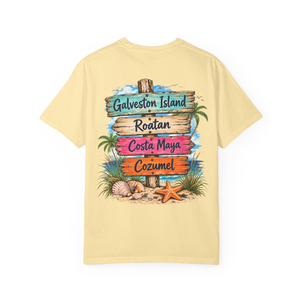 Western Caribbean List from Galveston Unisex Garment-Dyed T-shirt