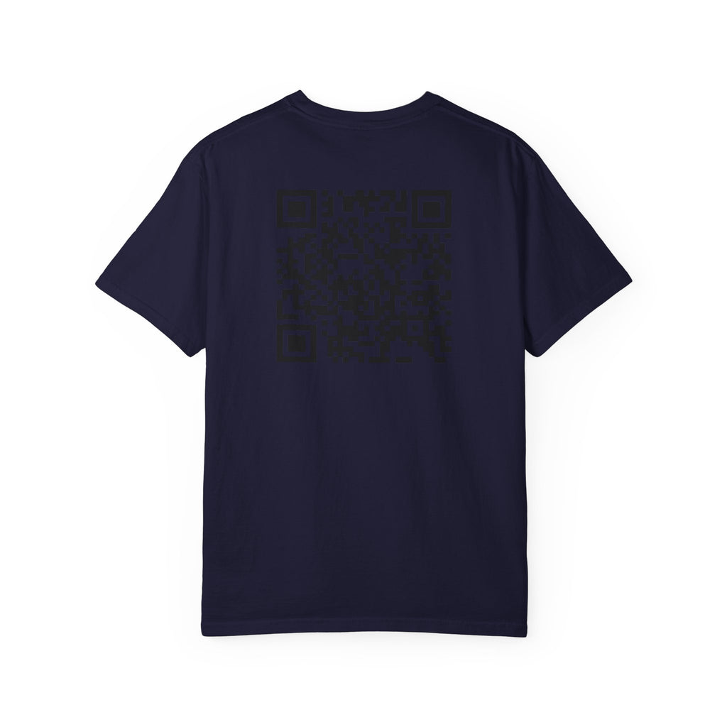 Aces & Anchor Black QR Code Unisex Garment-Dyed T-Shirt