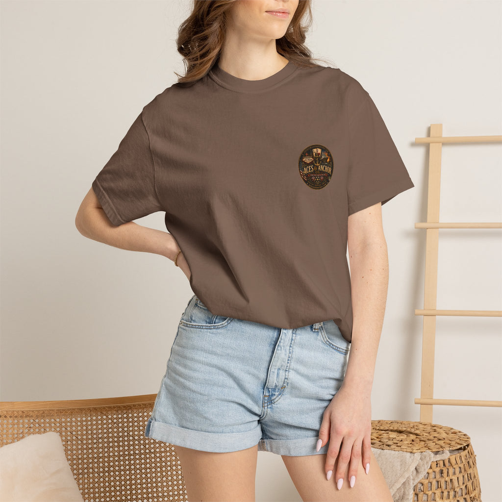 Aces & Anchor Black QR Code Unisex Garment-Dyed T-Shirt
