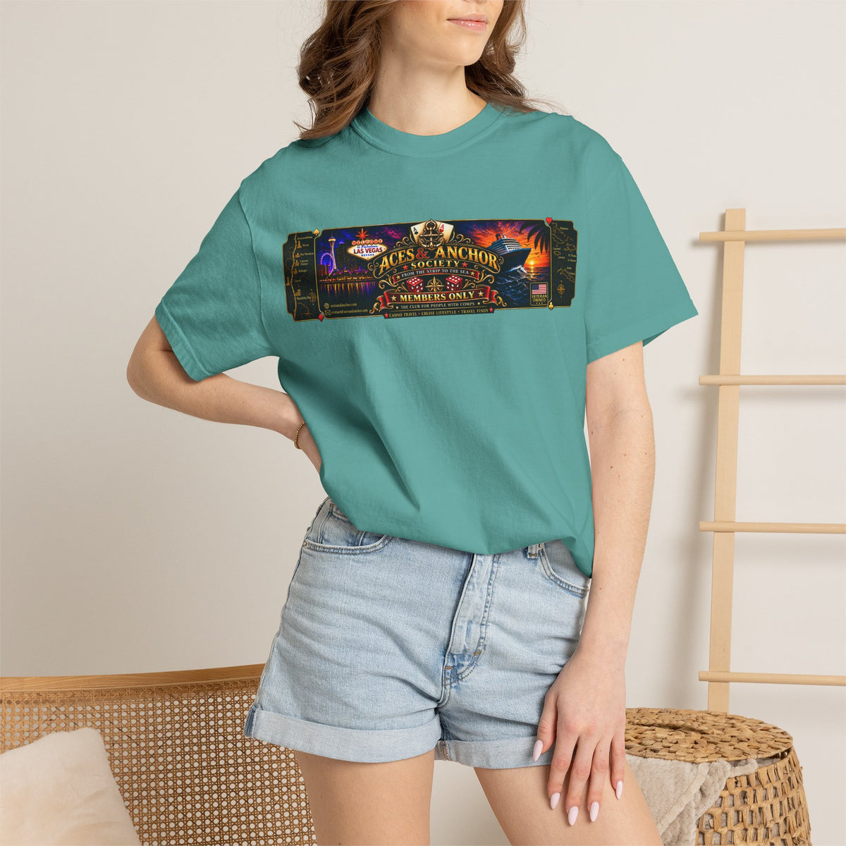 Aces & Anchor Society Logo Unisex Garment-Dyed T-shirt