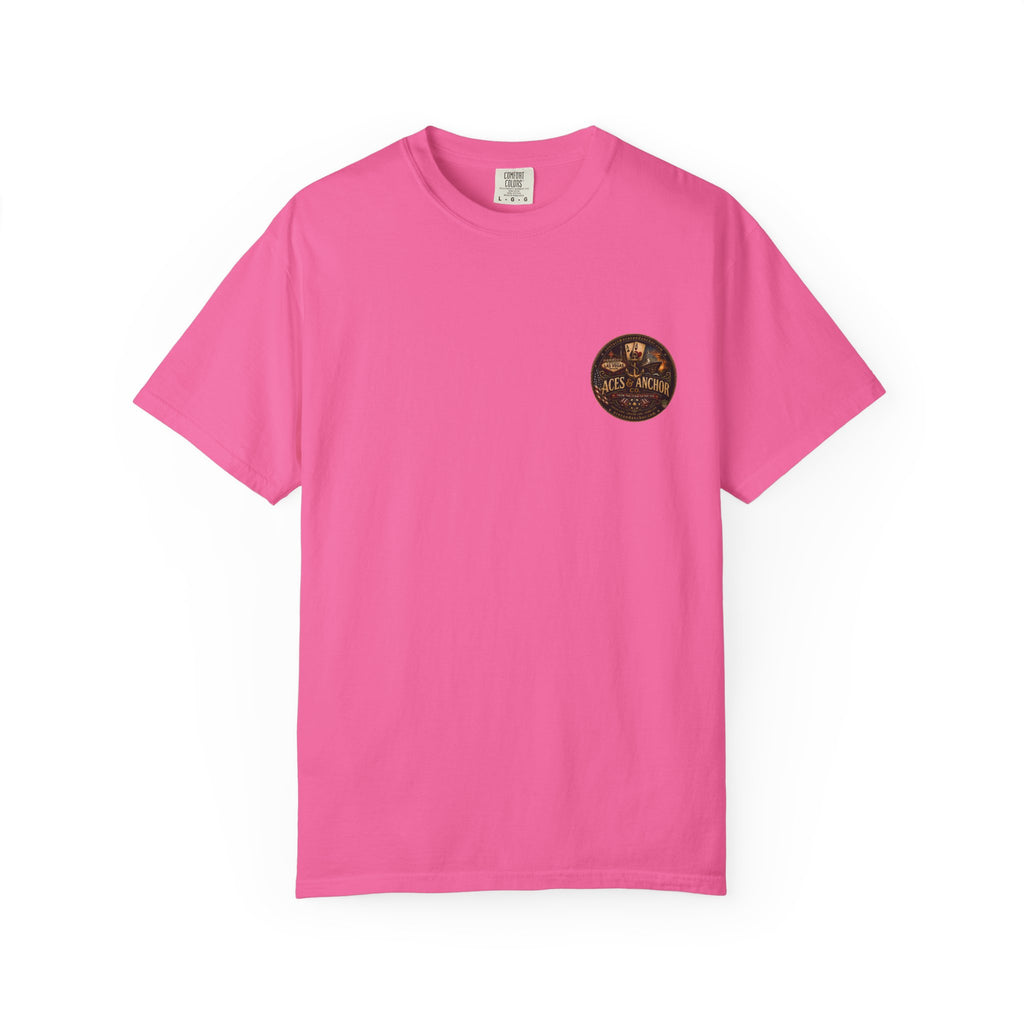 Aces & Anchor Black QR Code Unisex Garment-Dyed T-Shirt