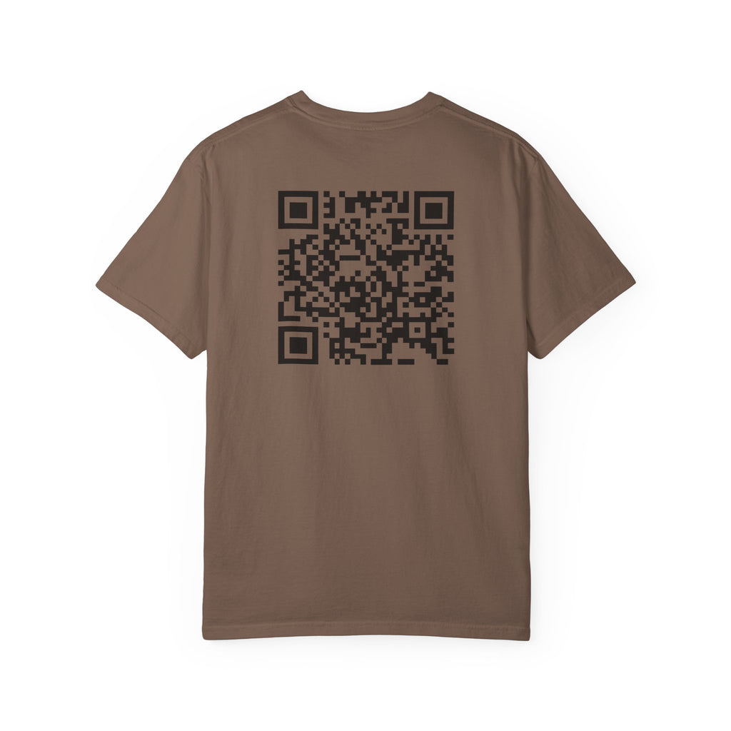 Aces & Anchor Black QR Code Unisex Garment-Dyed T-Shirt