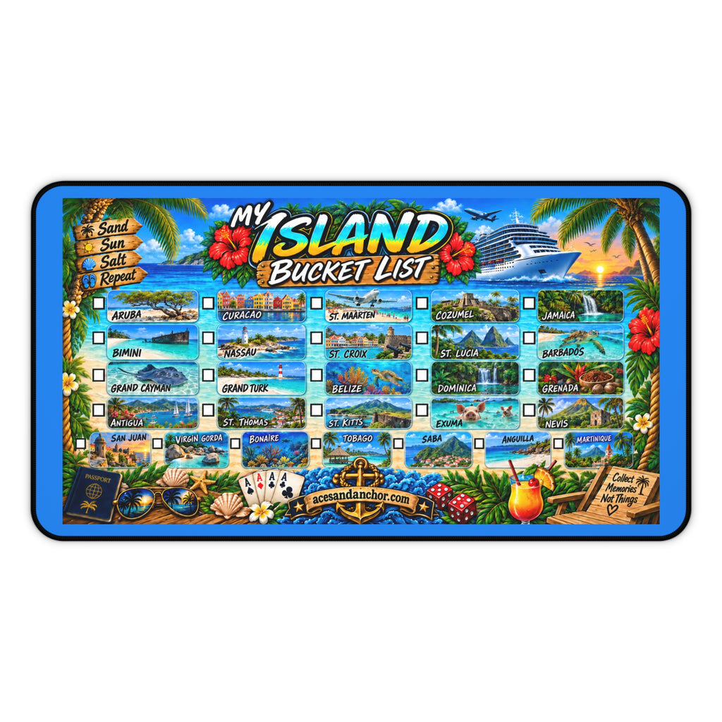 Caribbean Islands Bucket List Desk Mat product image 1