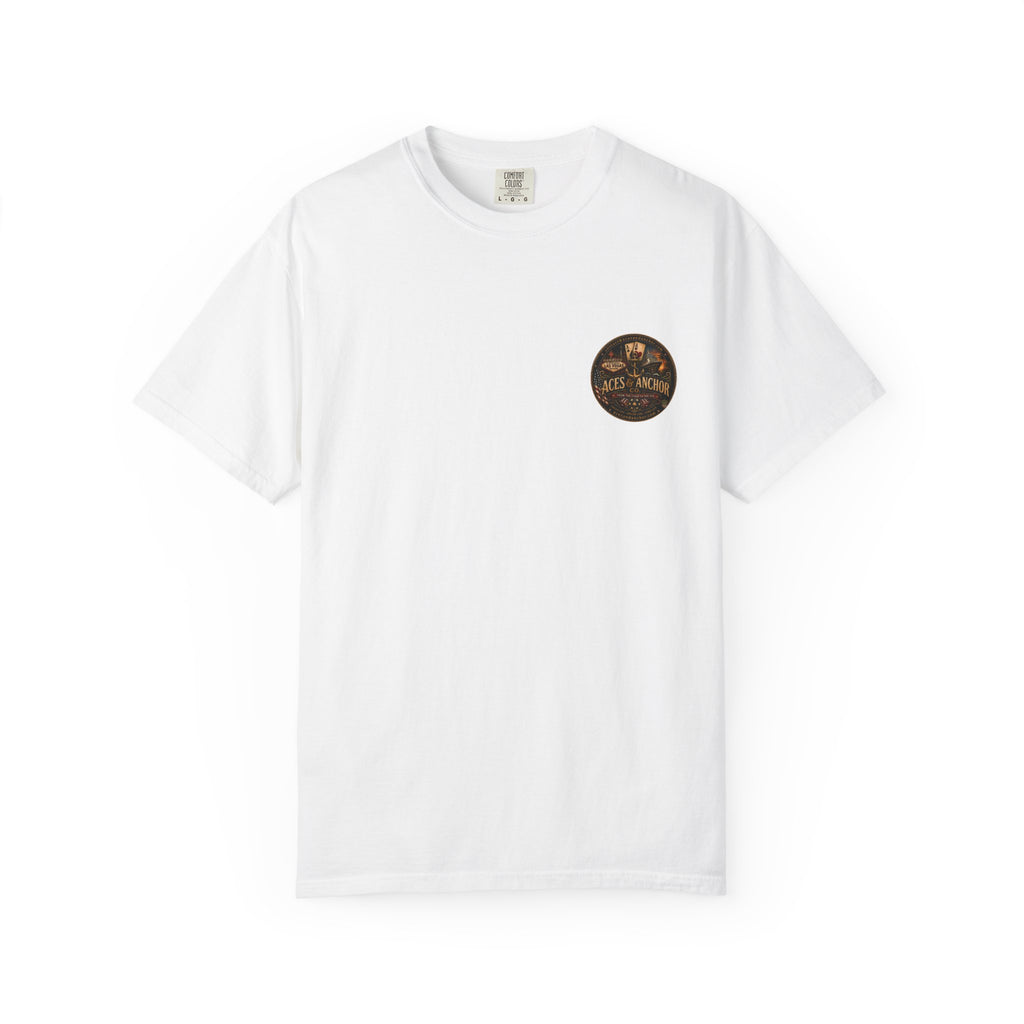 Aces & Anchor Black QR Code Unisex Garment-Dyed T-Shirt
