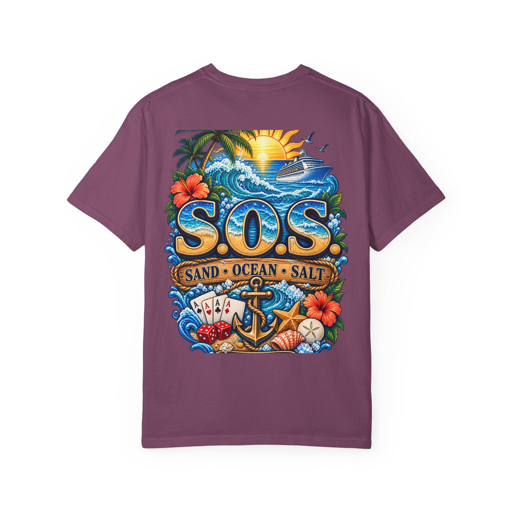 S.O.S. SALT OCEAN SEA Unisex Garment-Dyed T-Shirt