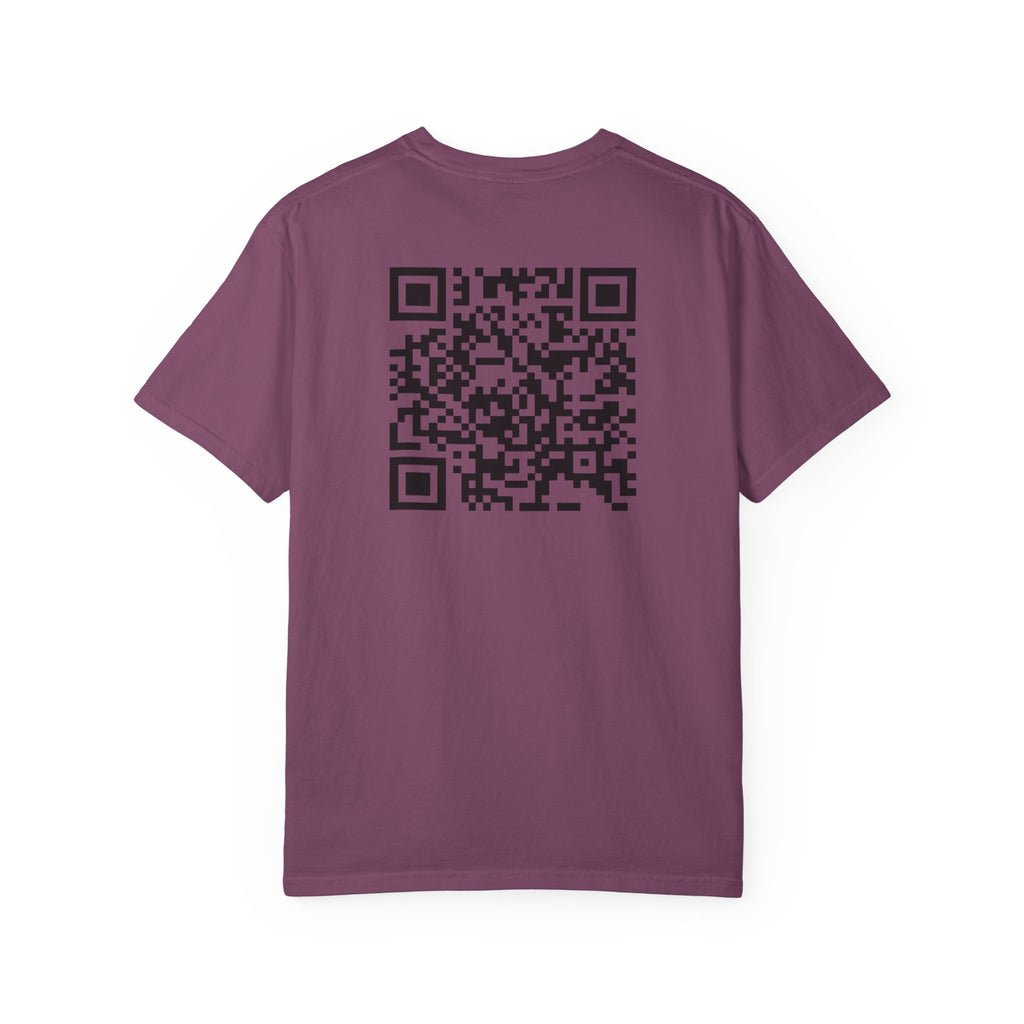 Aces & Anchor Black QR Code Unisex Garment-Dyed T-Shirt