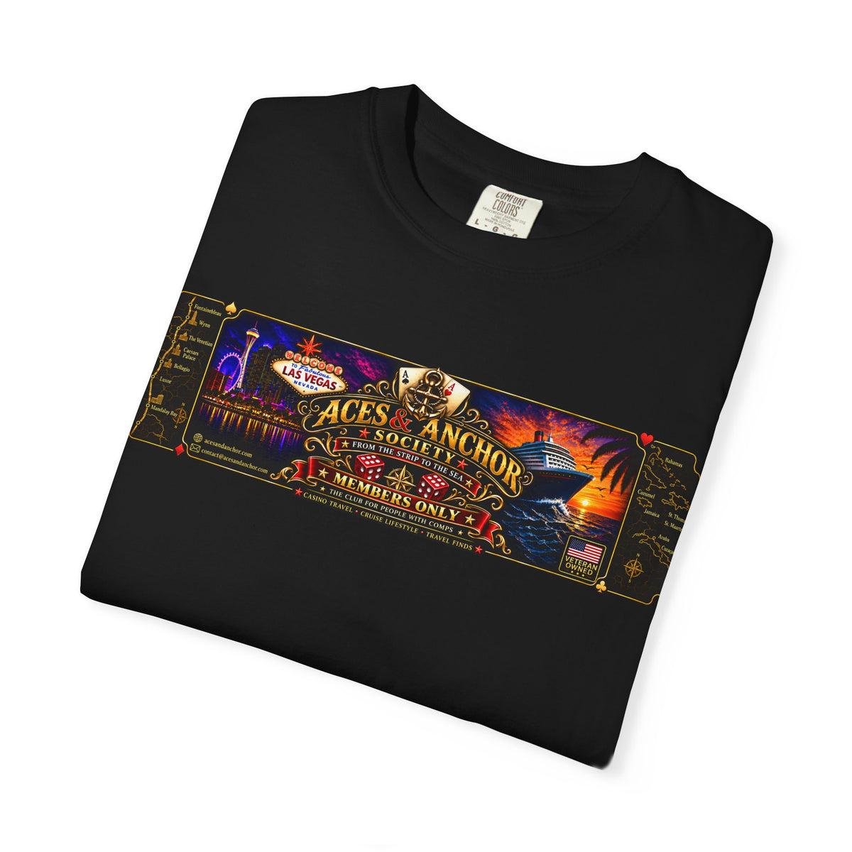 Aces & Anchor Society Logo Unisex Garment-Dyed T-shirt