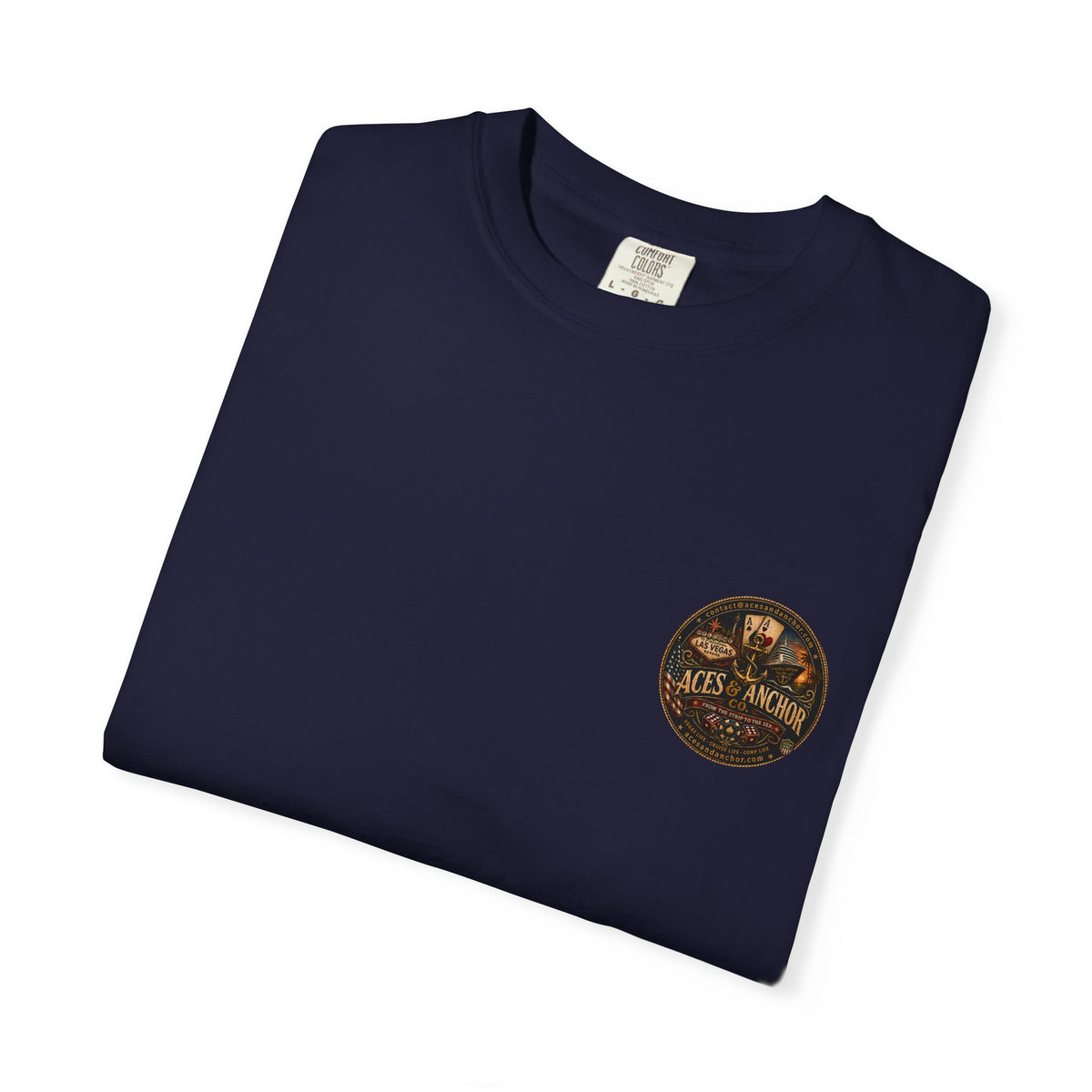 Aces & Anchor Black QR Code Unisex Garment-Dyed T-Shirt