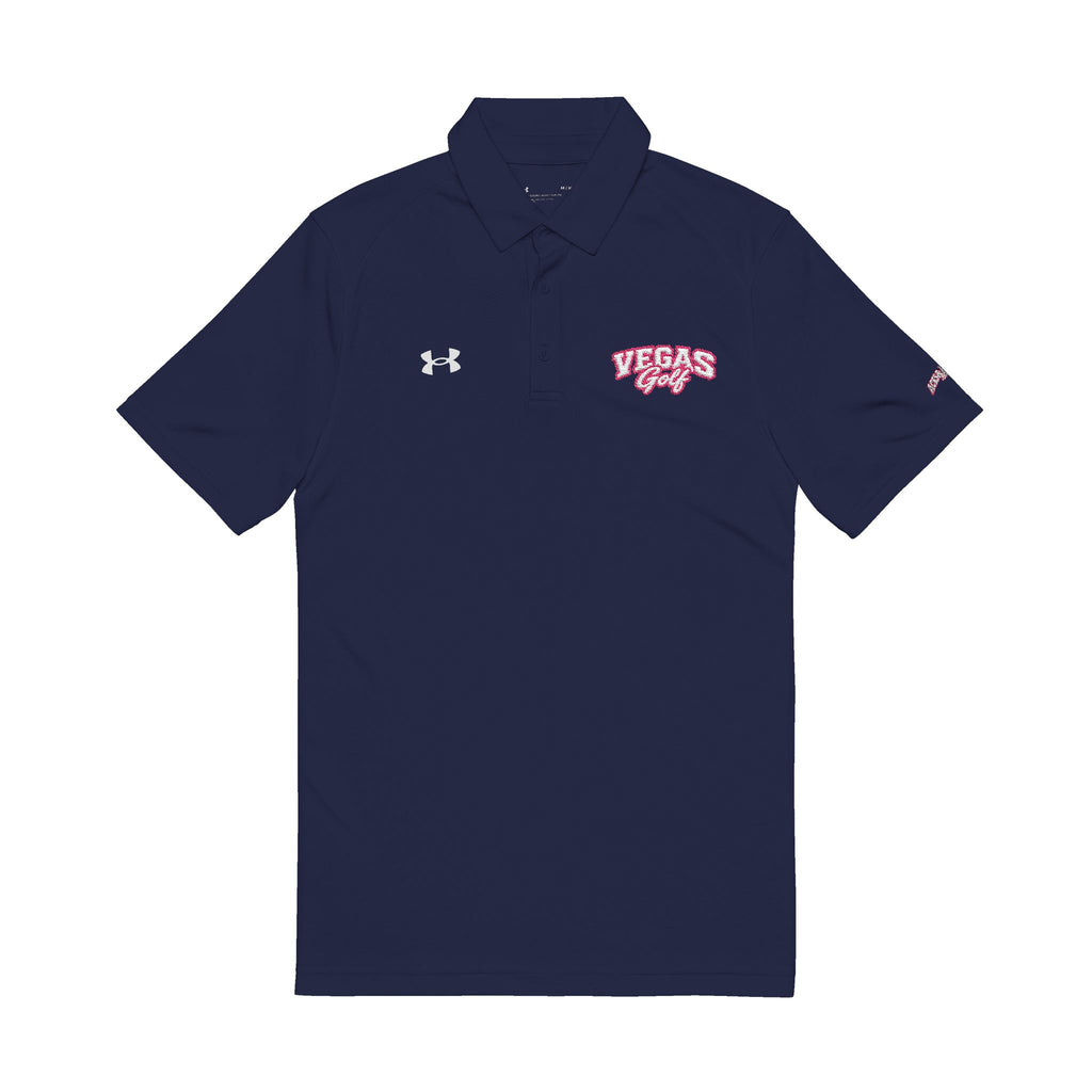 Vegas Golf Pink Embroidered  Under Armour Polo — Classic Performance Golf Shirt