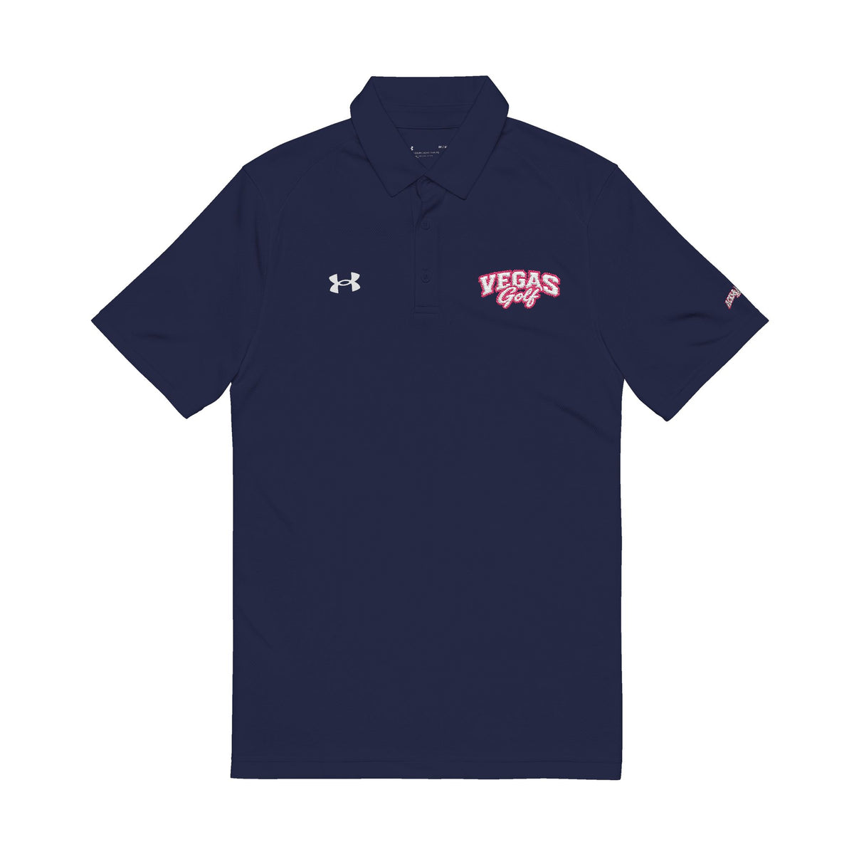 Vegas Golf Pink Embroidered  Under Armour Polo — Classic Performance Golf Shirt