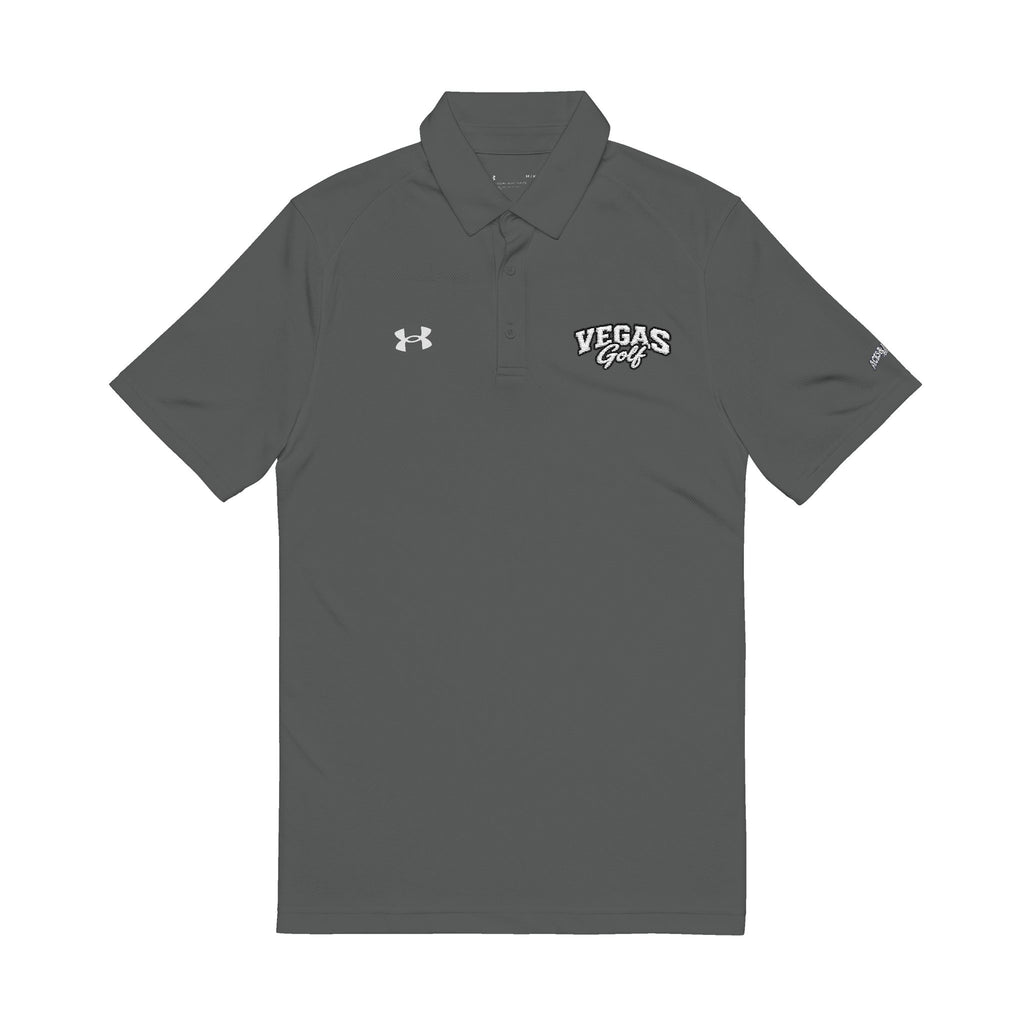 Vegas Golf Black Embroidered  Under Armour Polo — Classic Performance Golf Shirt