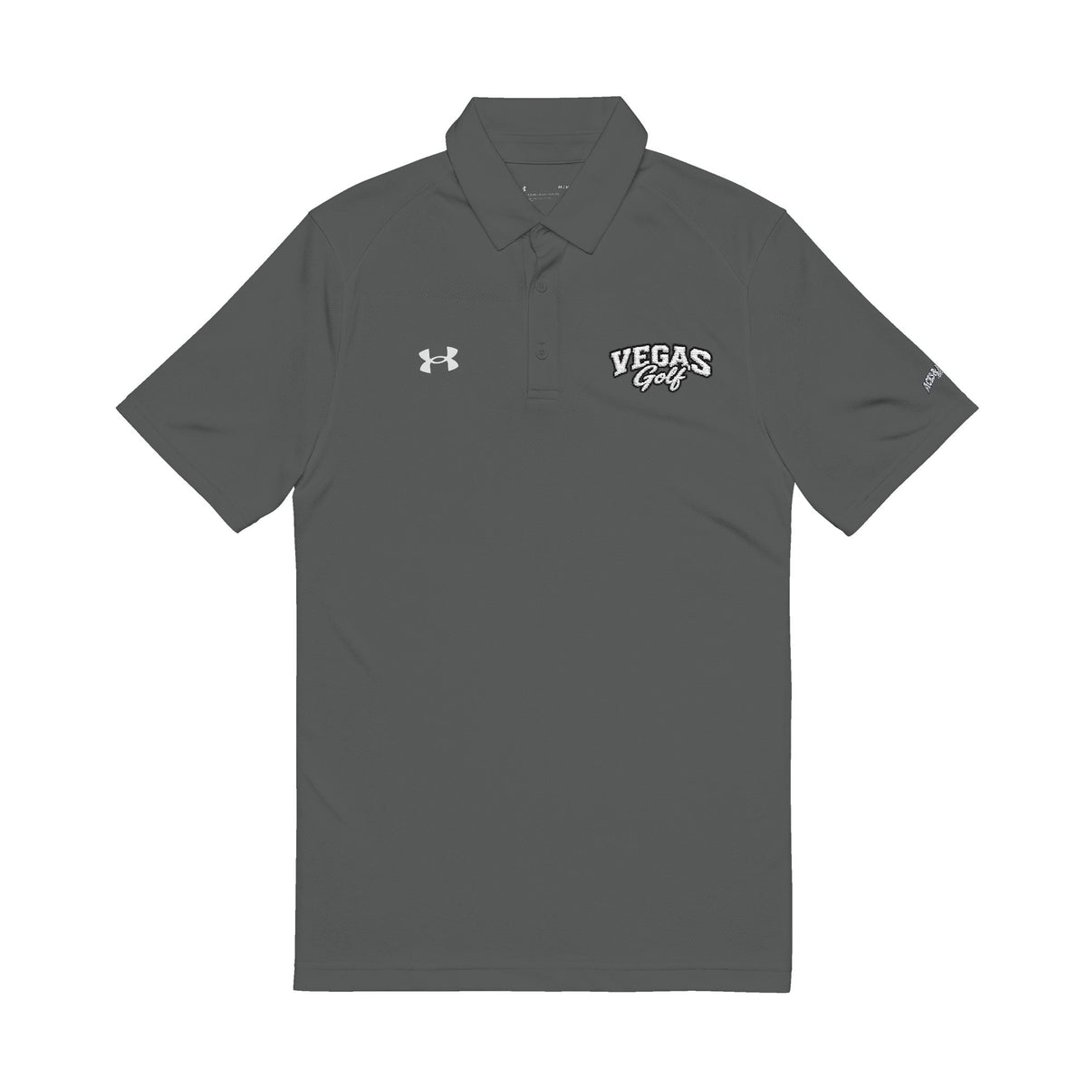 Vegas Golf Black Embroidered  Under Armour Polo — Classic Performance Golf Shirt